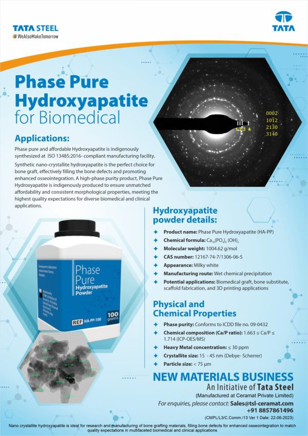 Phase pure hydroxyapatite