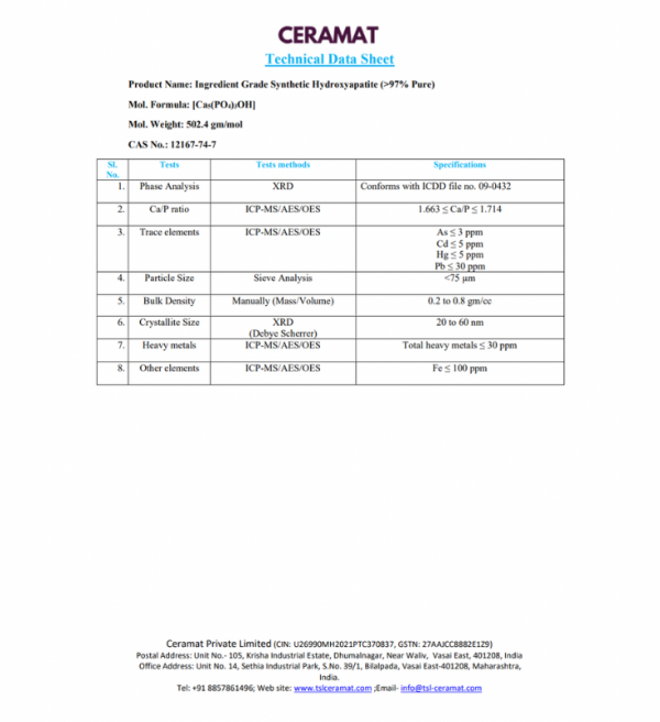 Hydroxyapatite Powder - Ingredient Grade | Oral care and Cosmetic Application - Image 2